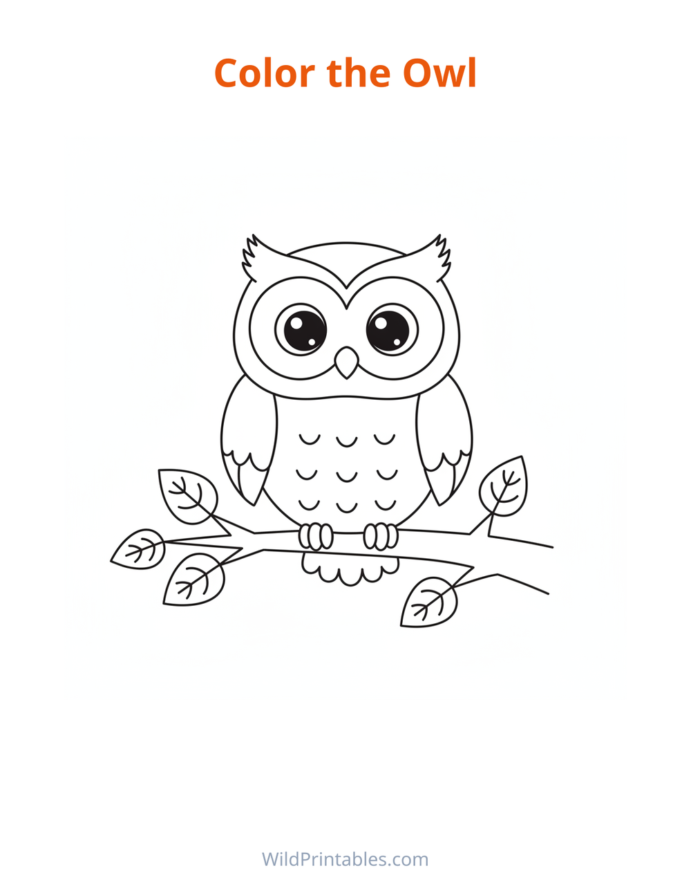 Owl Coloring Page — free printable coloring for kids