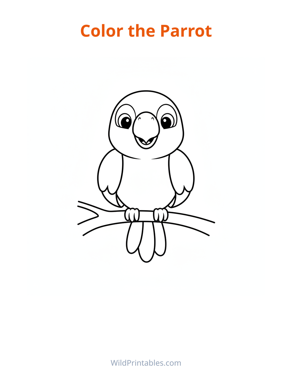 Parrot Coloring Page — free printable coloring for kids