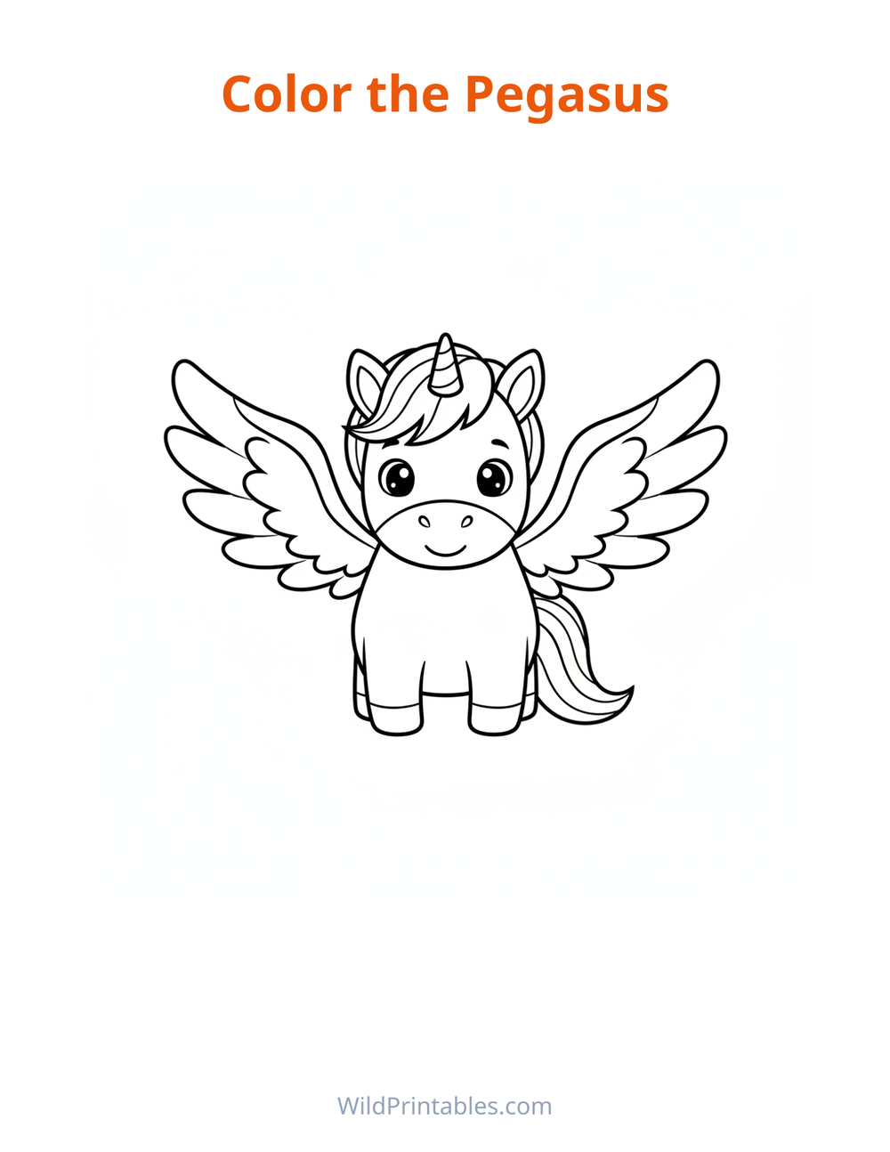 Pegasus Coloring Page — free printable coloring for kids
