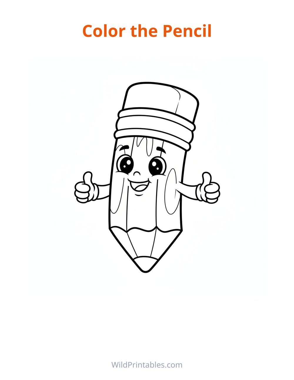 Pencil Coloring Page — free printable coloring for kids