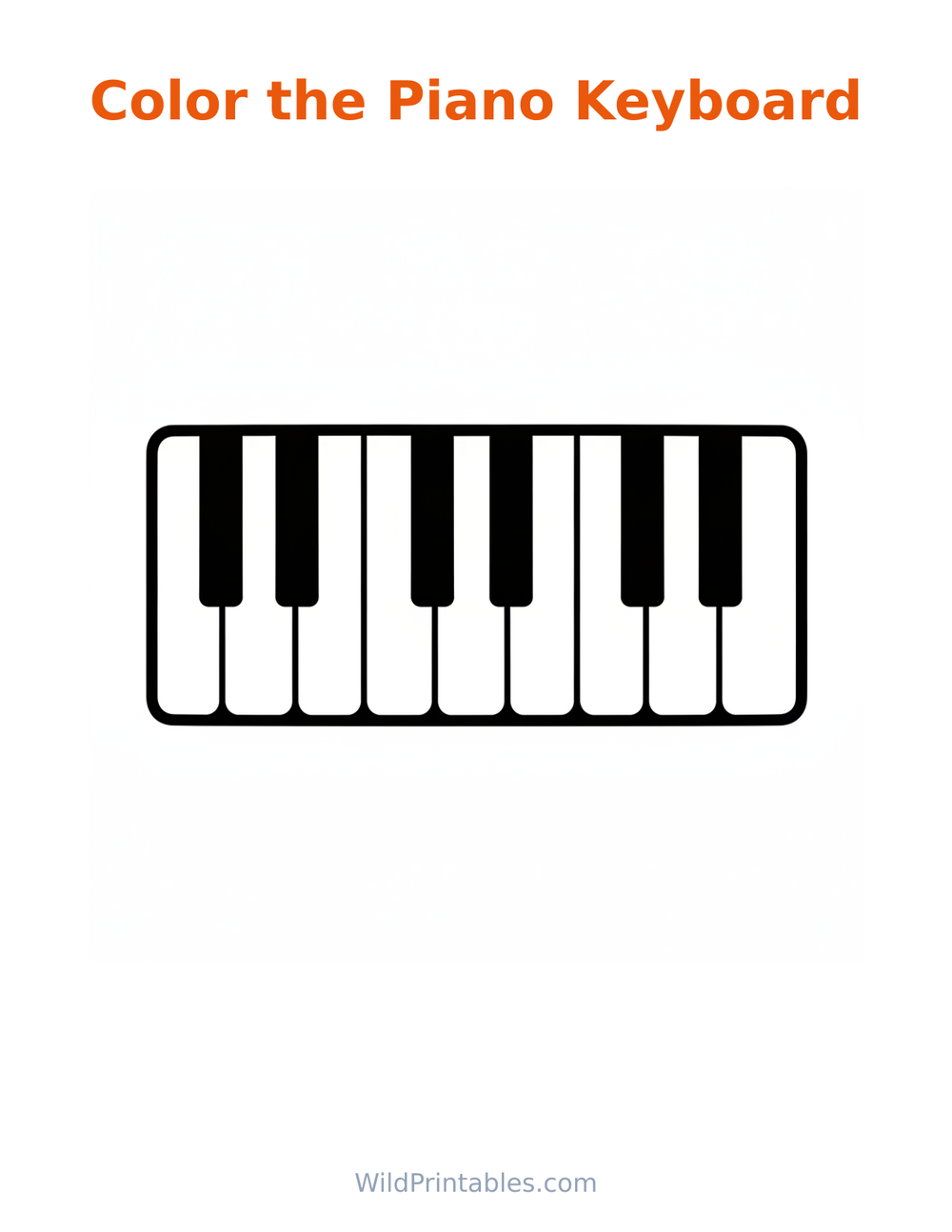 Piano Keyboard Coloring Page — free printable coloring for kids