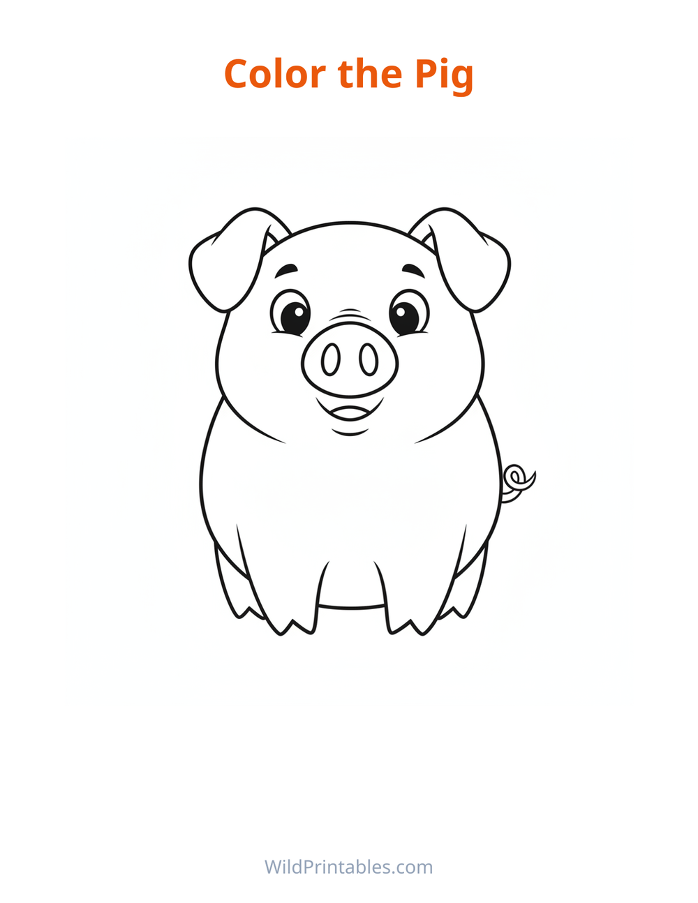 Pig Coloring Page — free printable coloring for kids to print and color at home