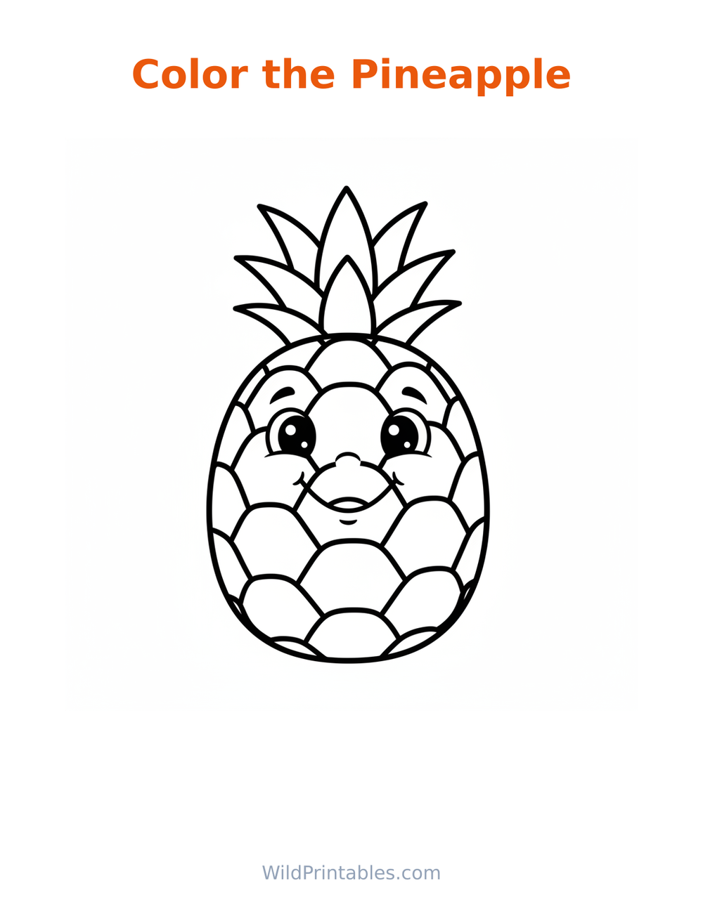Pineapple Coloring Page — free printable coloring for kids
