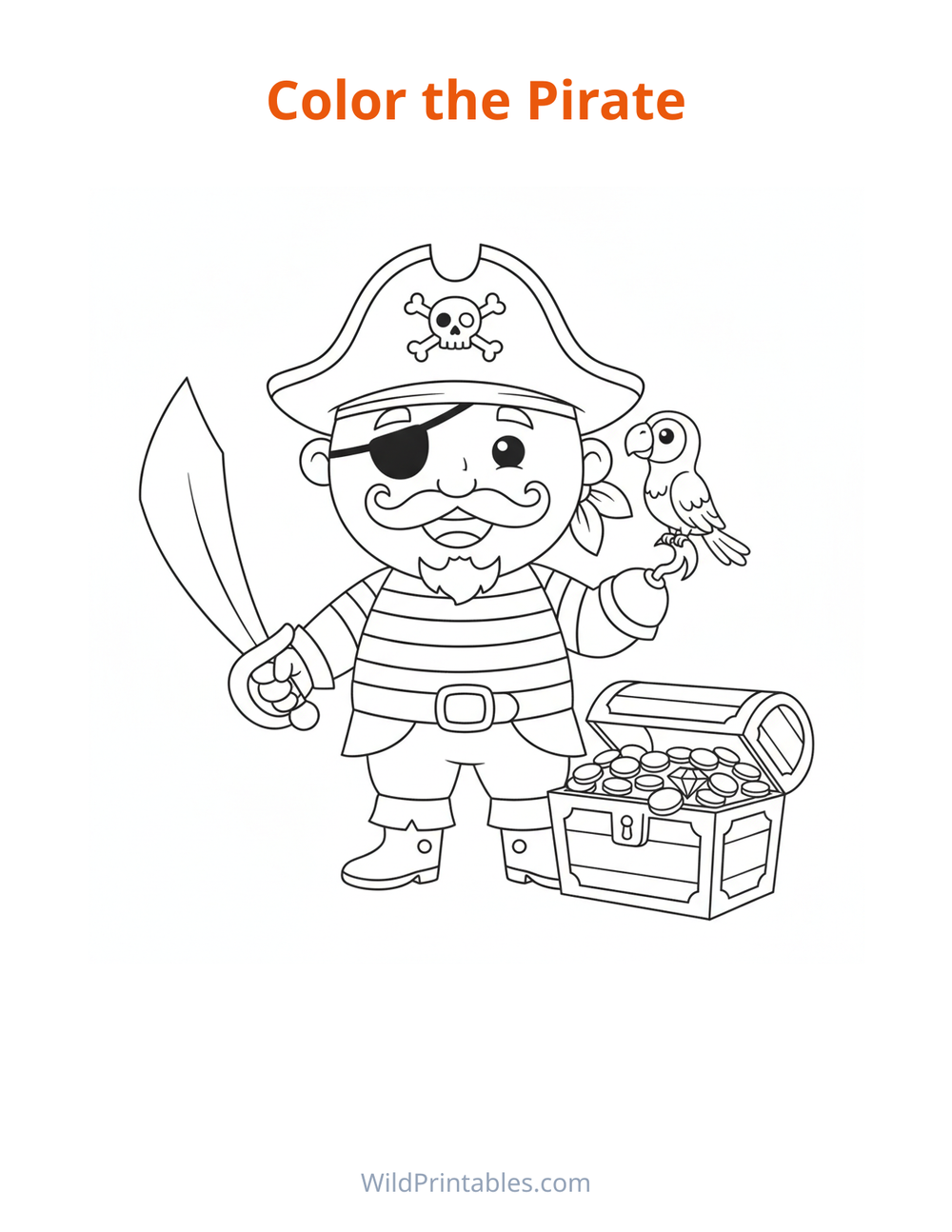 Pirate Coloring Page — free printable coloring for kids