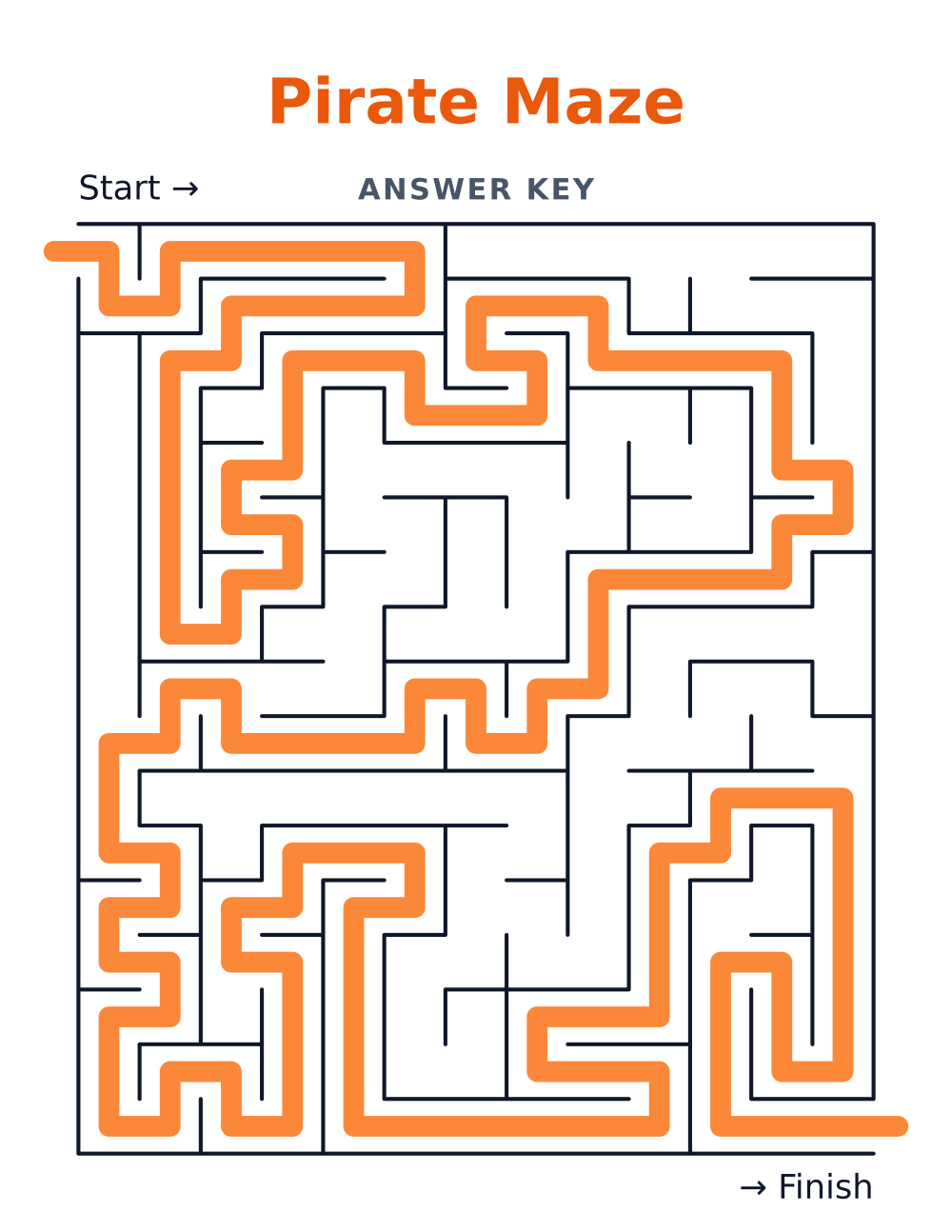 Pirate Maze — answer key