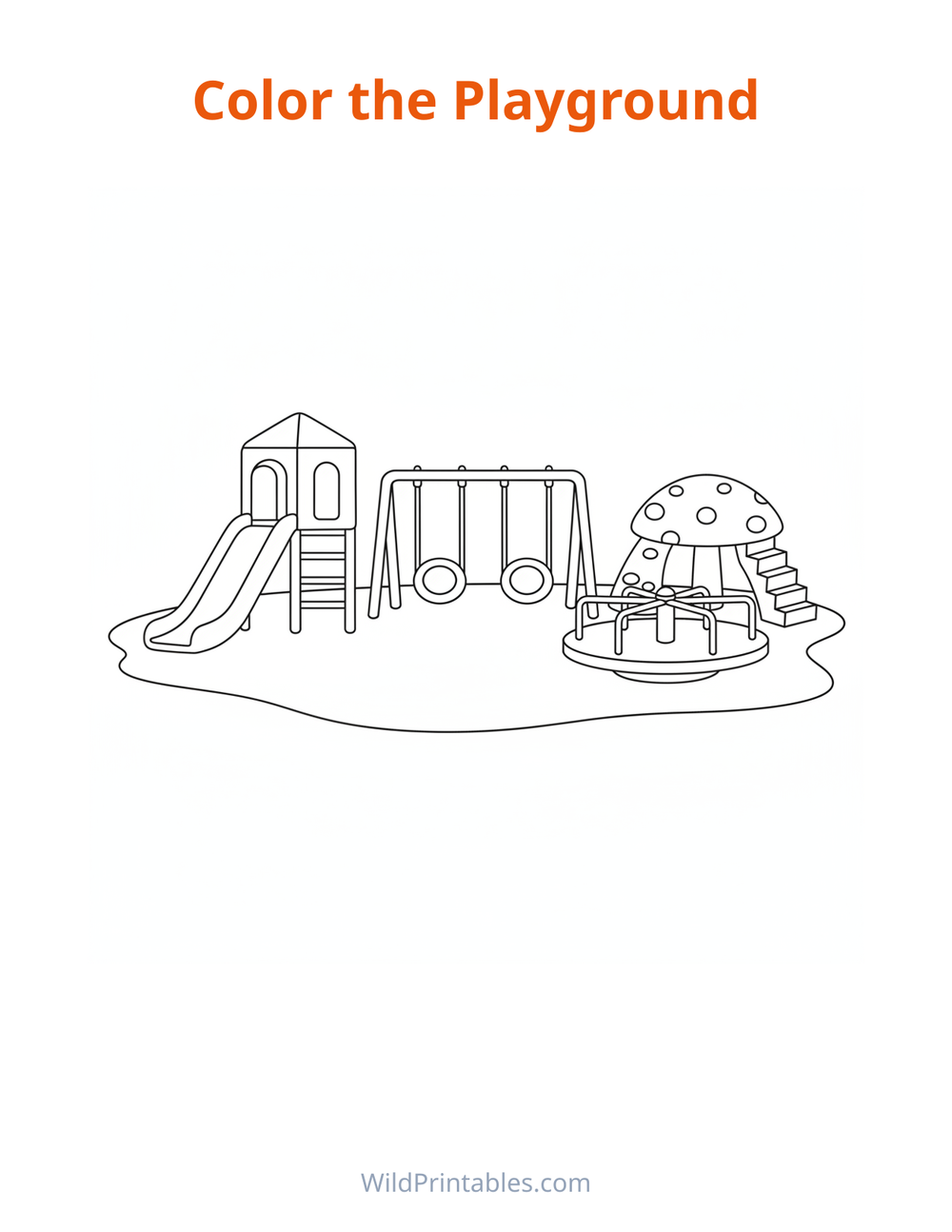 Playground Coloring Page — free printable coloring for kids