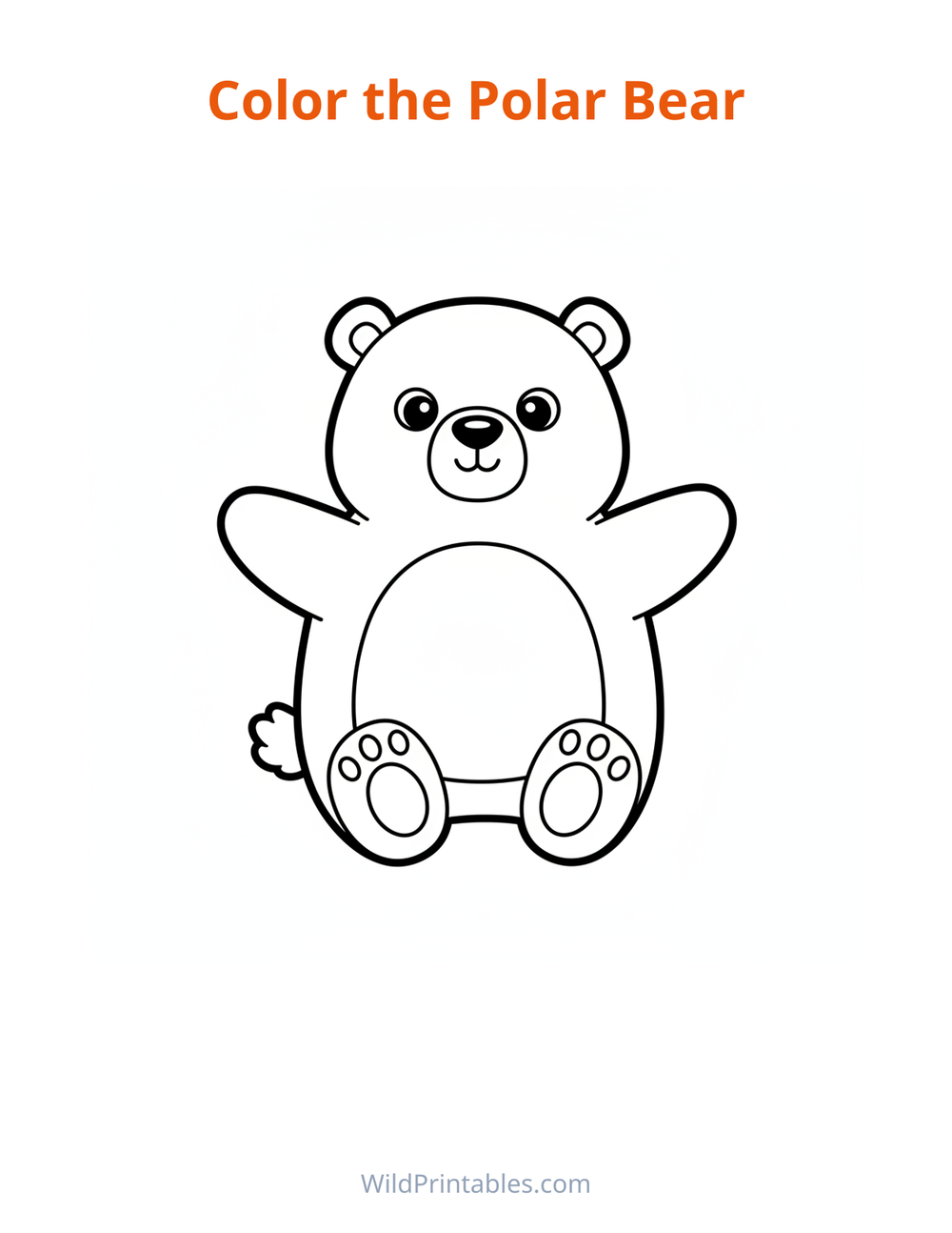 Polar Bear Coloring Page — free printable coloring for kids