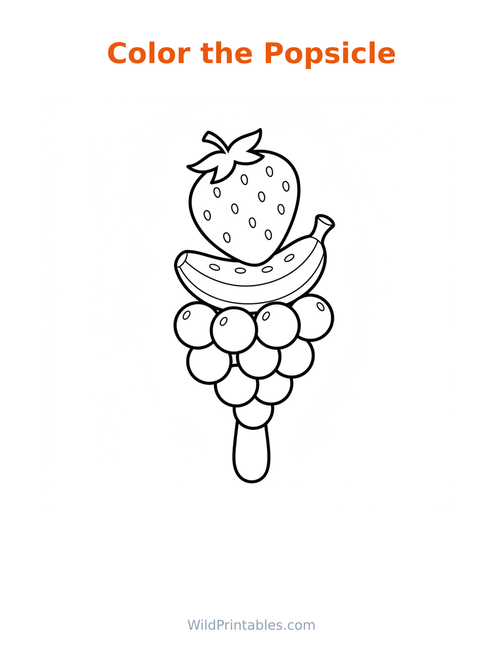Popsicle Coloring Page — free printable coloring for kids