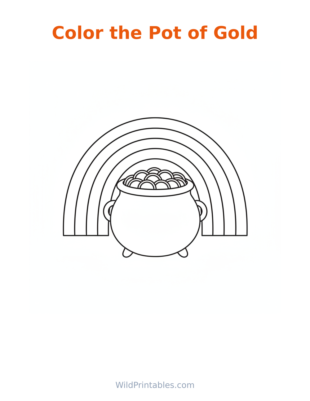 Pot of Gold Coloring Page — free printable coloring for kids