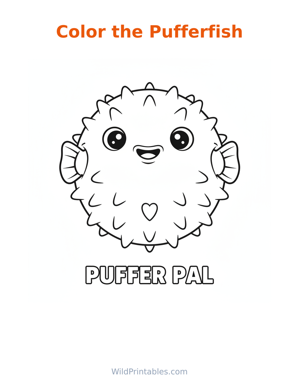 Pufferfish Coloring Page — free printable coloring for kids
