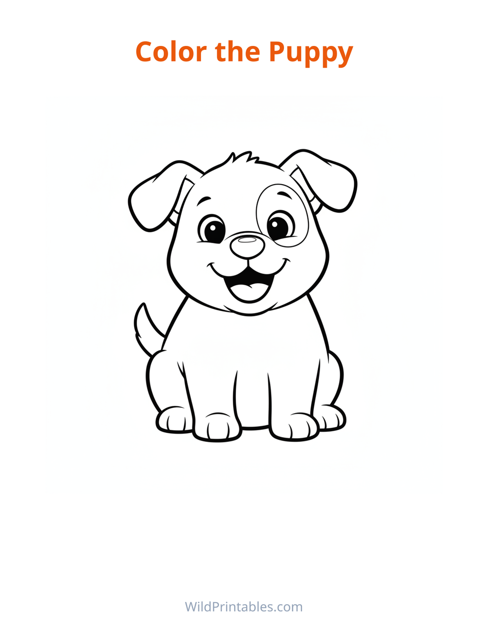 Puppy Coloring Page — free printable coloring for kids