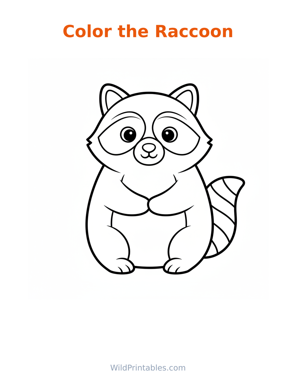 Raccoon Coloring Page — free printable coloring for kids