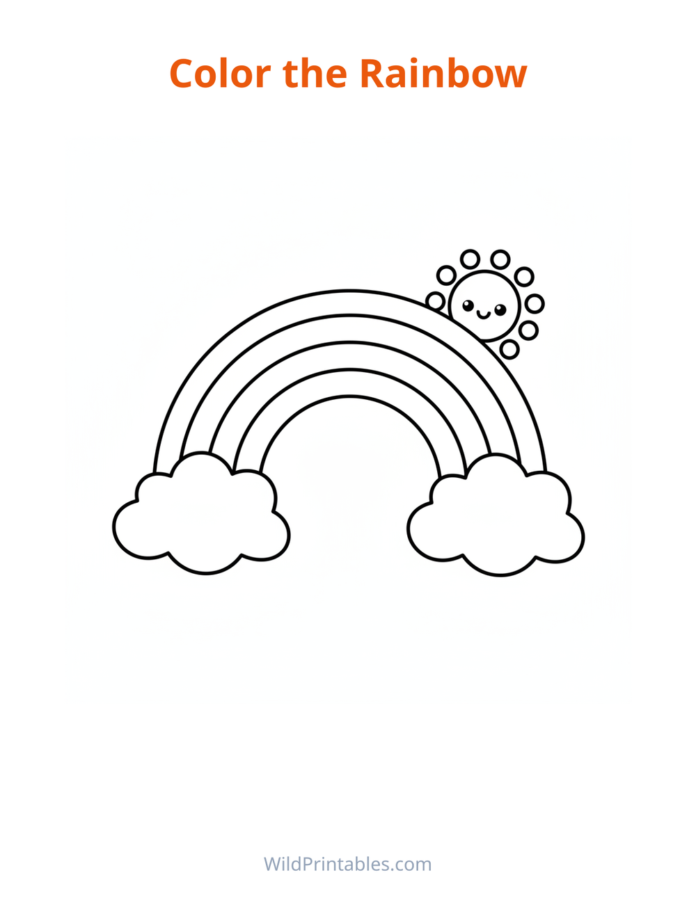 Rainbow Coloring Page — free printable coloring for kids