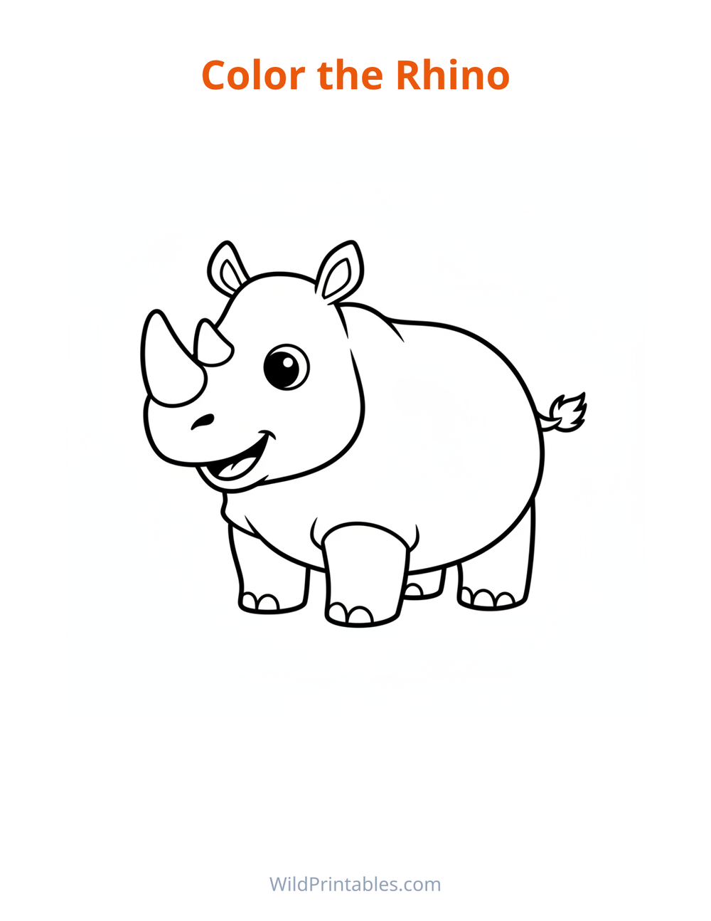 Rhino Coloring Page — free printable coloring for kids