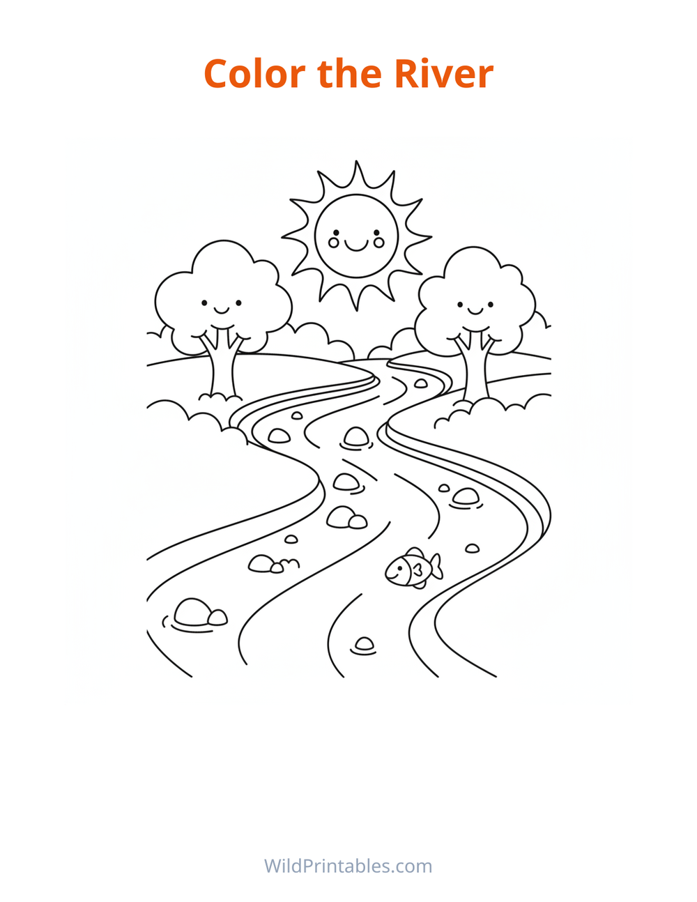 River Coloring Page — free printable coloring for kids