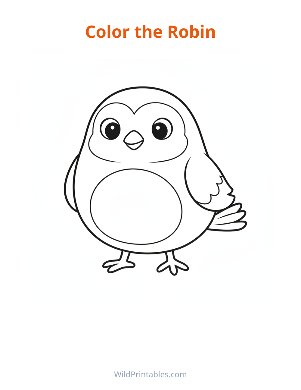 Robin Coloring Page — free printable coloring for kids