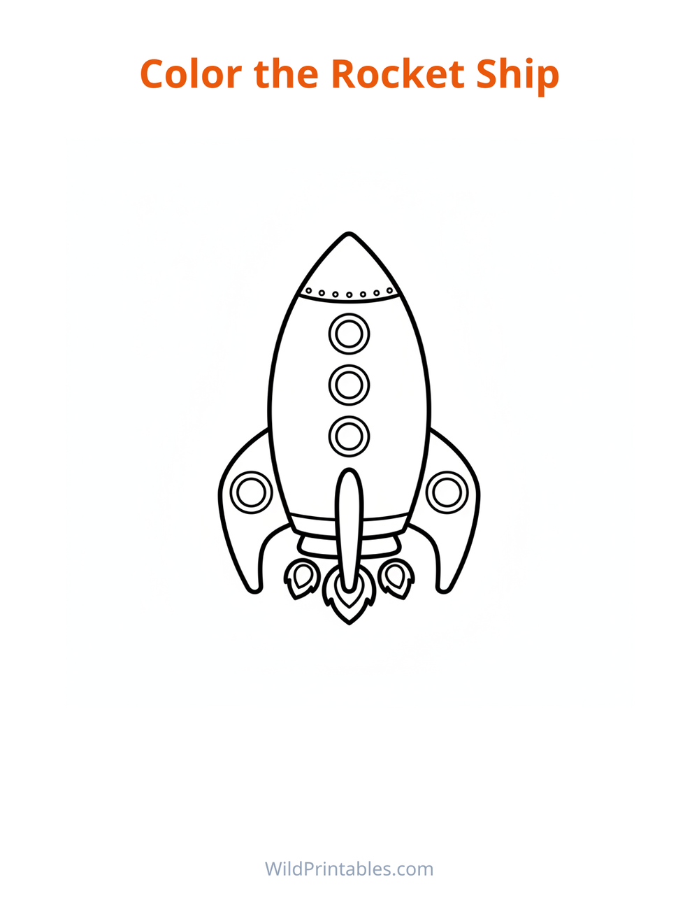 Rocket Ship Coloring Page — free printable coloring for kids