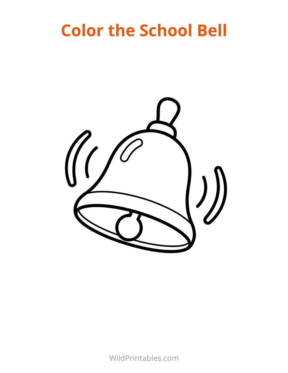 School Bell Coloring Page — free printable coloring for kids