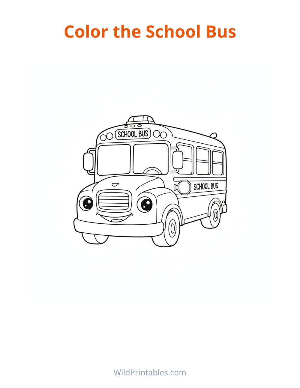 School Bus Coloring Page — free printable coloring for kids