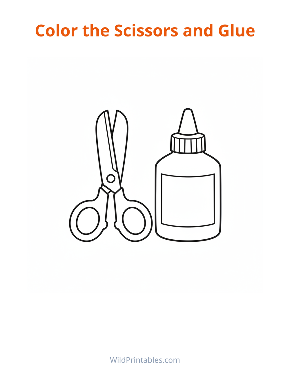 Scissors and Glue Coloring Page — free printable coloring for kids