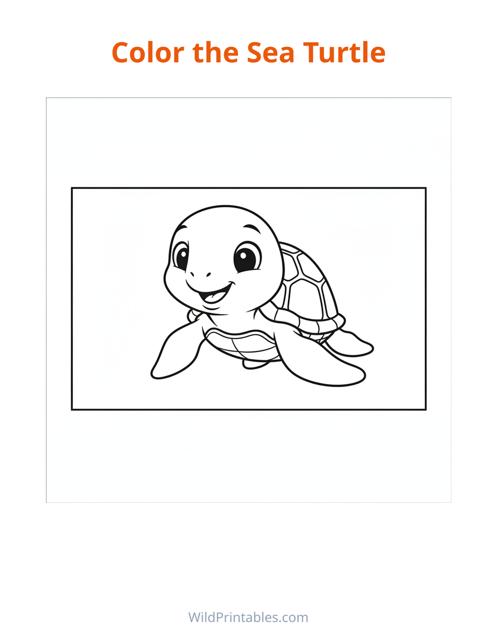 Sea Turtle Coloring Page — free printable coloring for kids