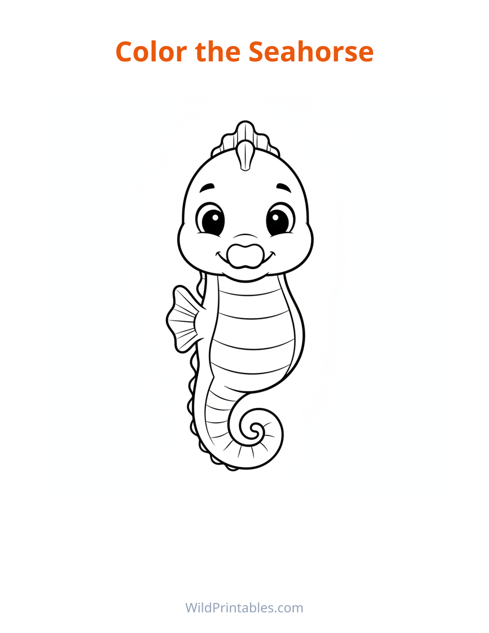Seahorse Coloring Page — free printable coloring for kids