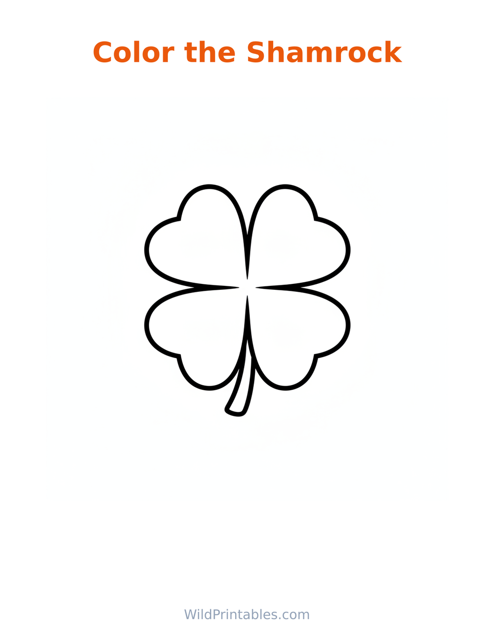 Shamrock Coloring Page — free printable coloring for kids