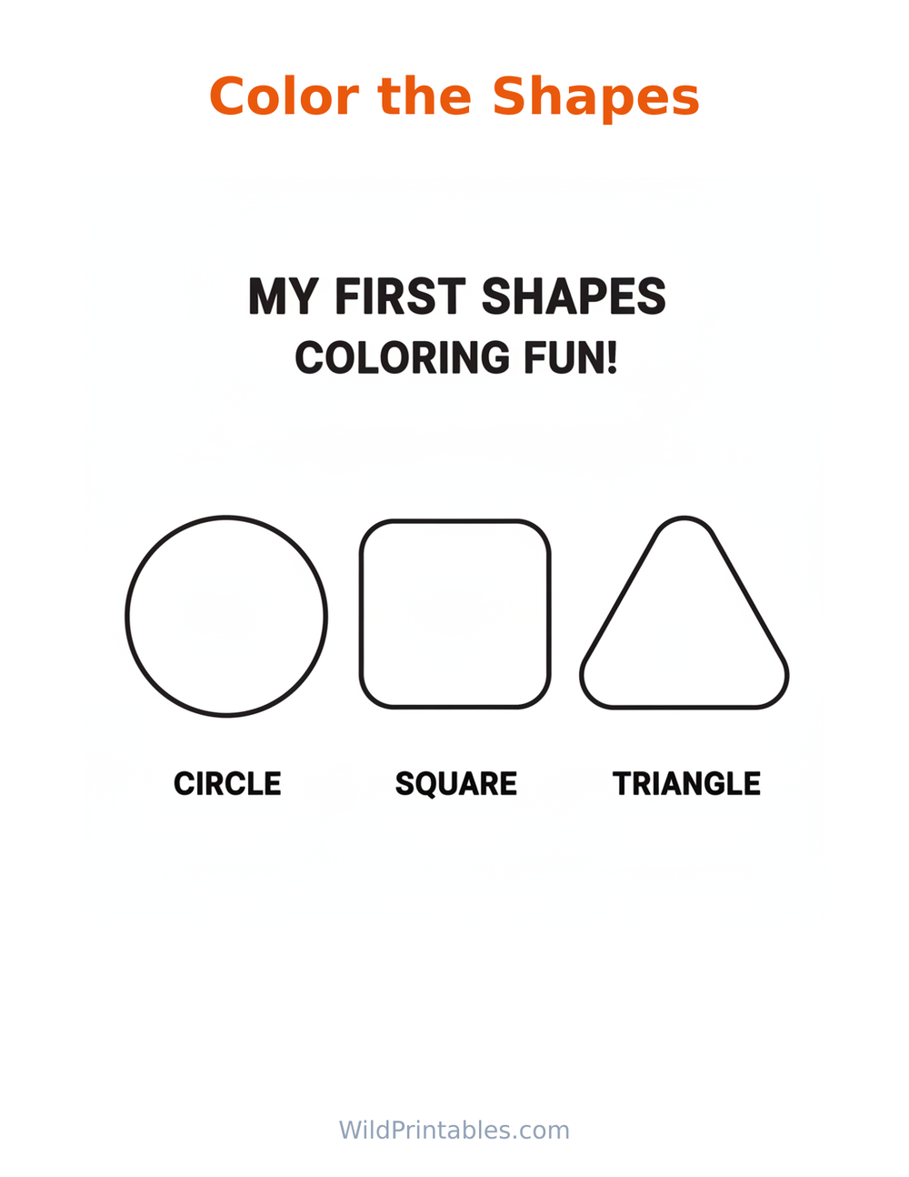 Shapes Coloring Page — free printable coloring for kids