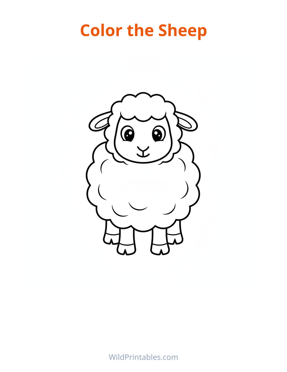 Sheep Coloring Page — free printable coloring for kids