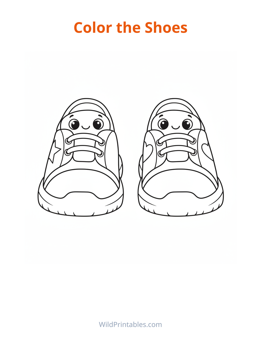 Shoes Coloring Page — free printable coloring for kids