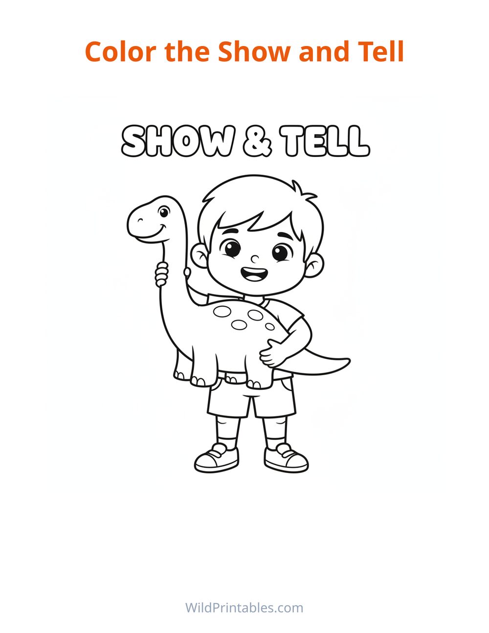 Show and Tell Coloring Page — free printable coloring for kids