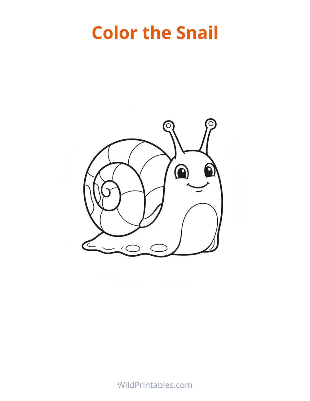Snail Coloring Page — free printable coloring for kids to print and color at home