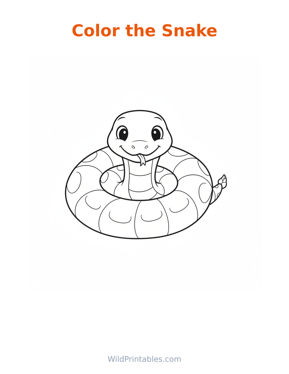 Snake Coloring Page — free printable coloring for kids