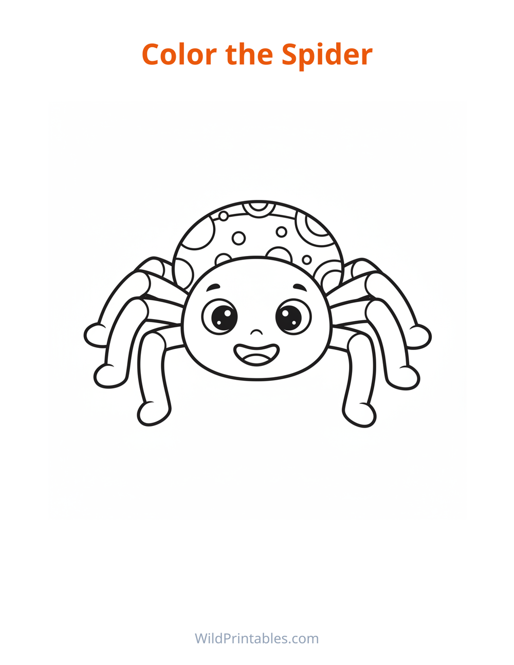 Spider Coloring Page — free printable coloring for kids