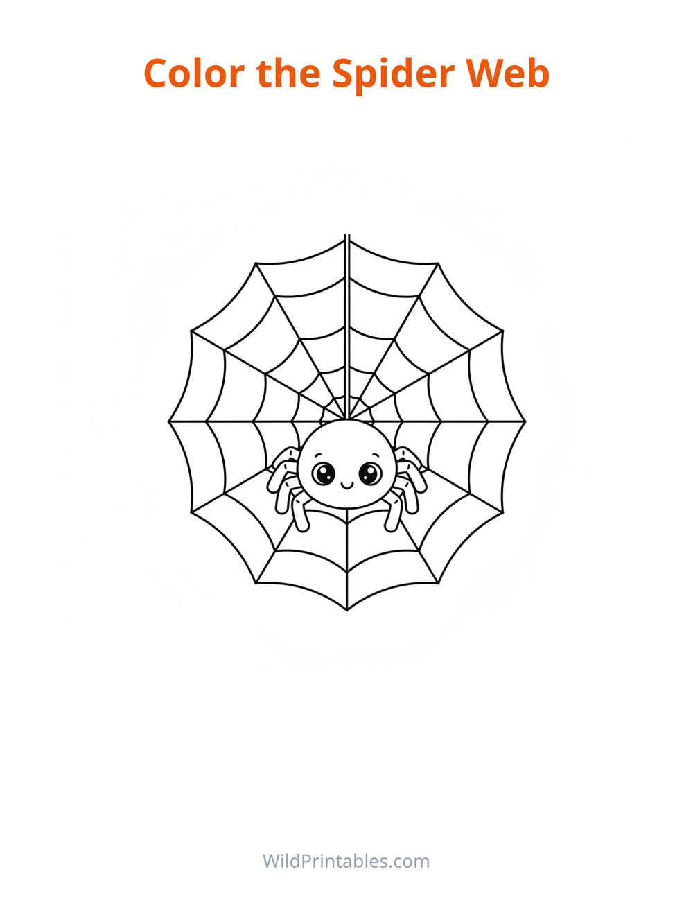 Spider Web Coloring Page — free printable coloring for kids to print and color at home