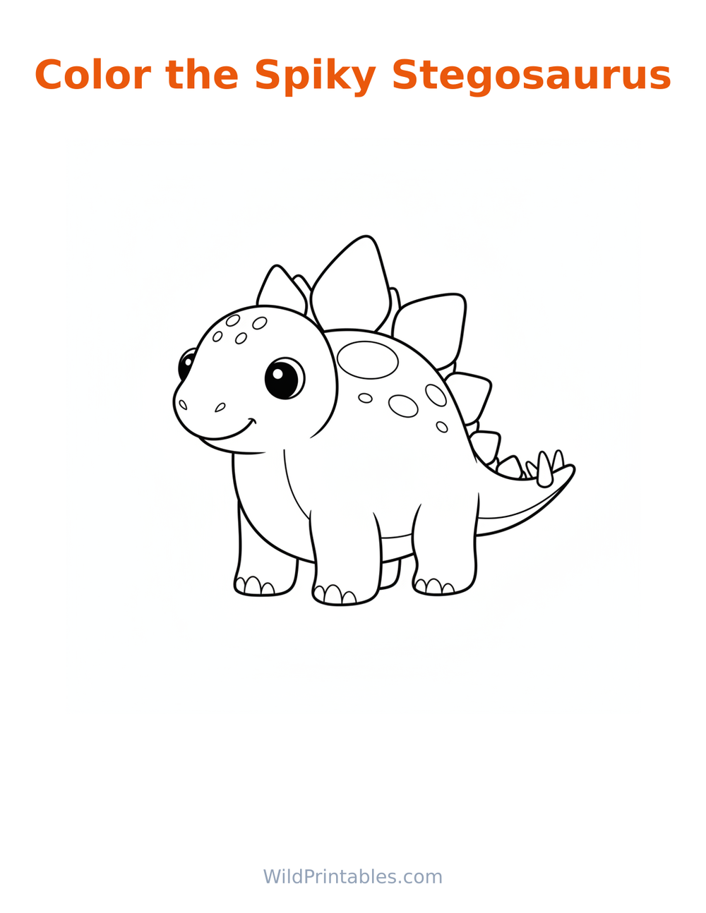 Spiky Stegosaurus Coloring Page — free printable coloring for kids