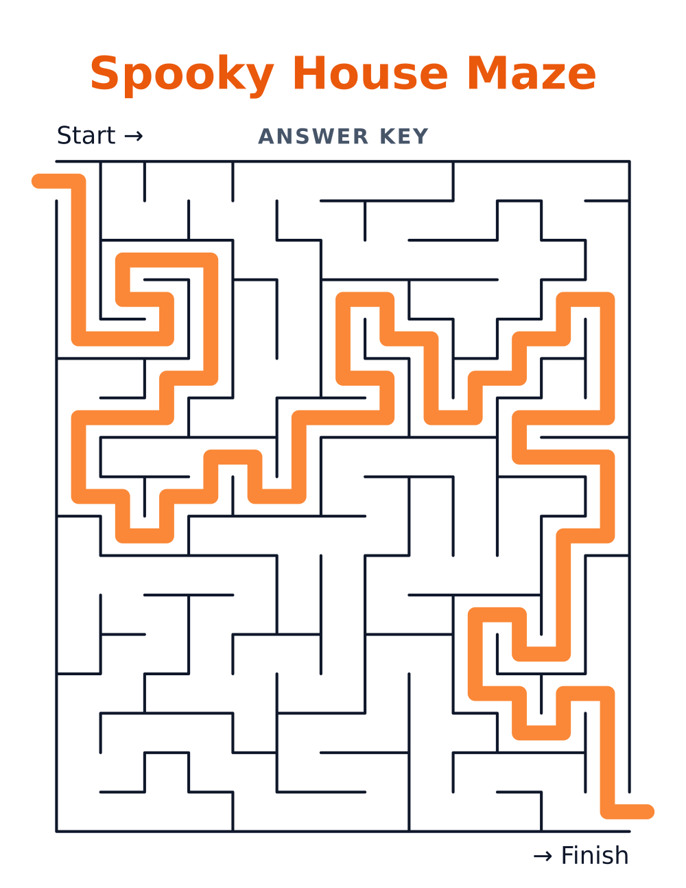 Spooky House Maze — answer key