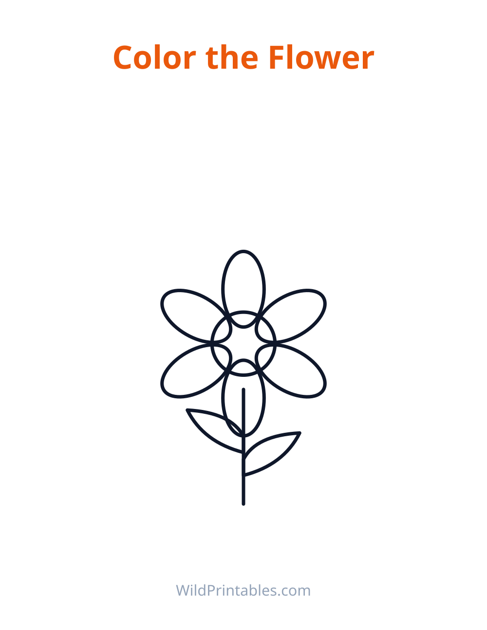 Spring Flower Coloring Page — free printable coloring for kids to print and color at home