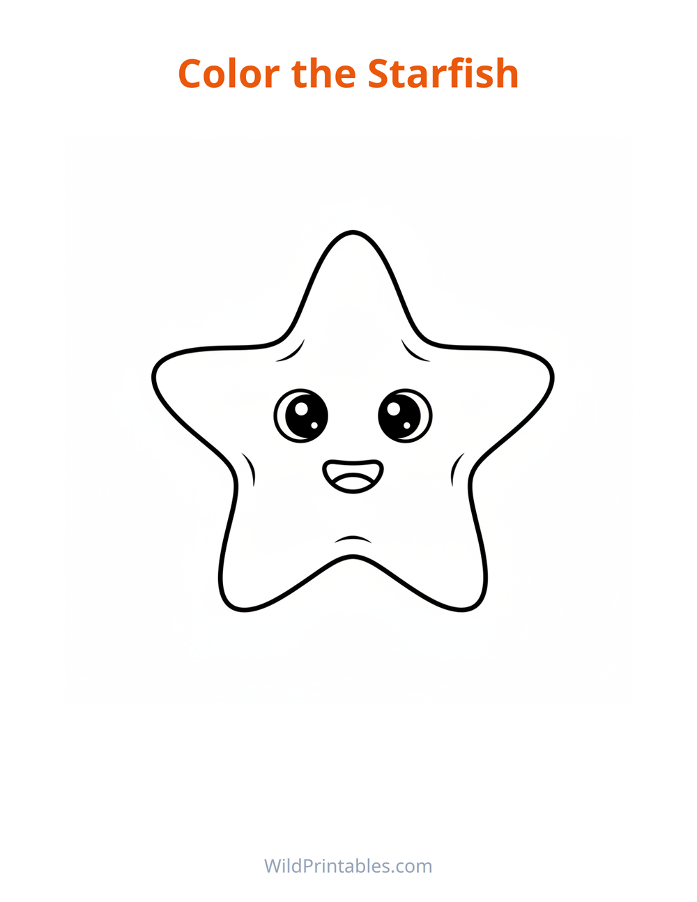 Starfish Coloring Page — free printable coloring for kids