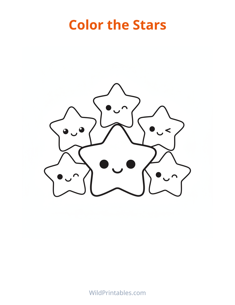 Stars Coloring Page — free printable coloring for kids