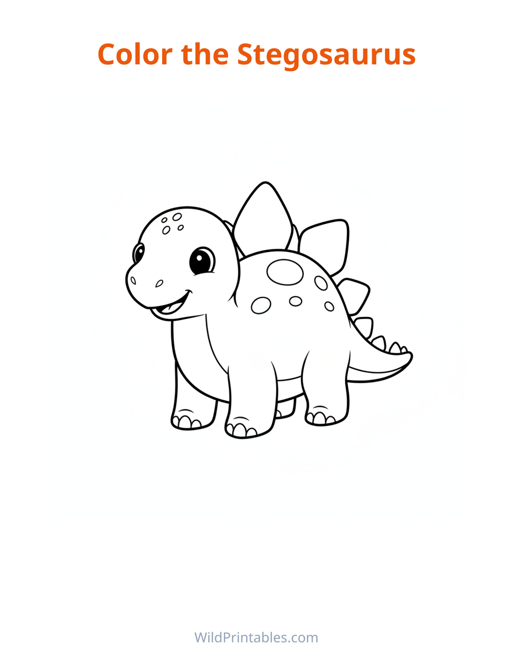 Stegosaurus Coloring Page — free printable coloring for kids