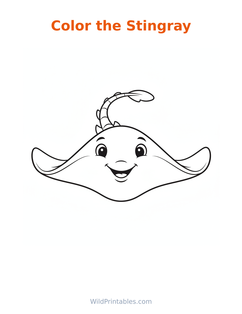 Stingray Coloring Page — free printable coloring for kids
