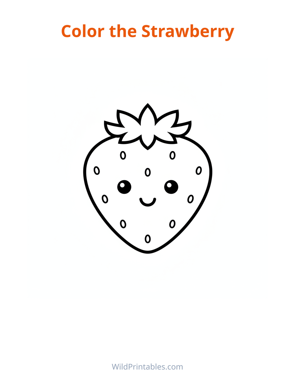 Strawberry Coloring Page — free printable coloring for kids