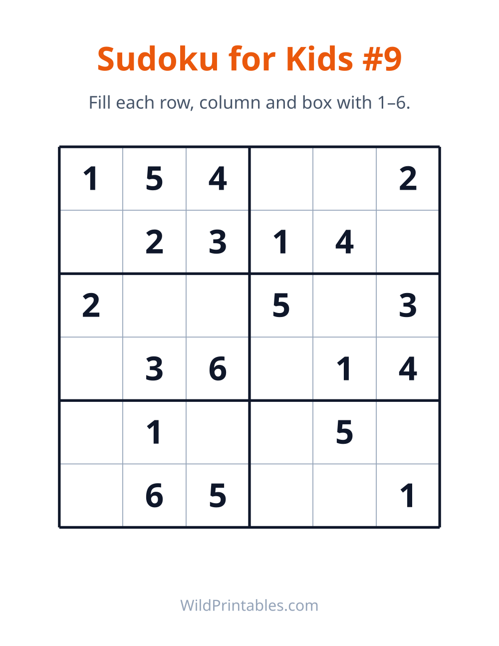 Sudoku for Kids #9 — free printable sudoku for kids to print and color at home