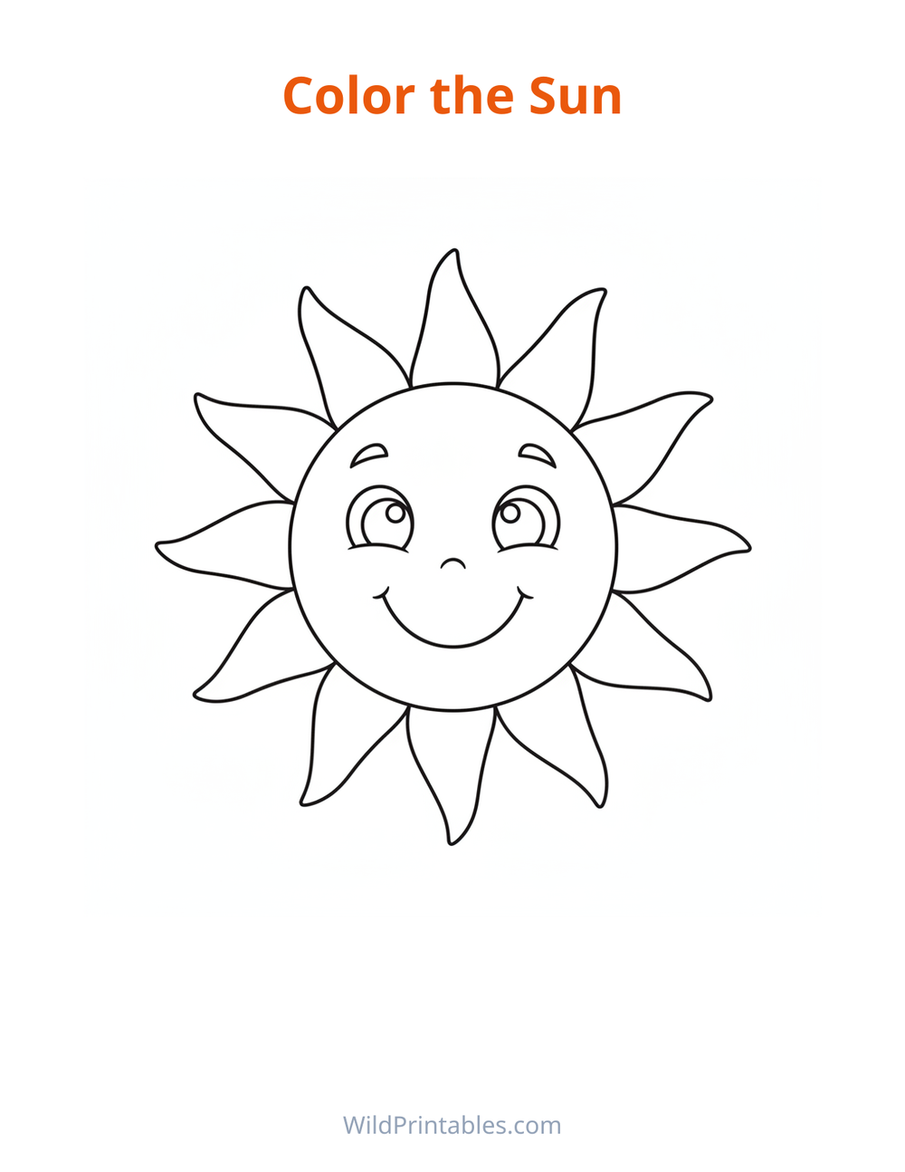 Sun Coloring Page — free printable coloring for kids