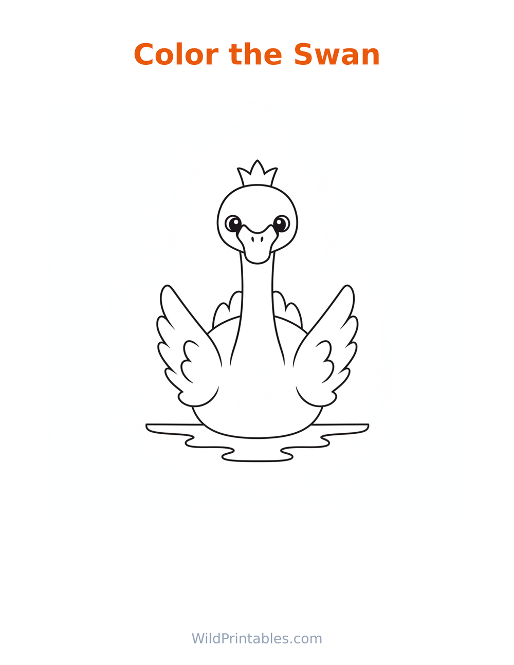 Swan Coloring Page — free printable coloring for kids