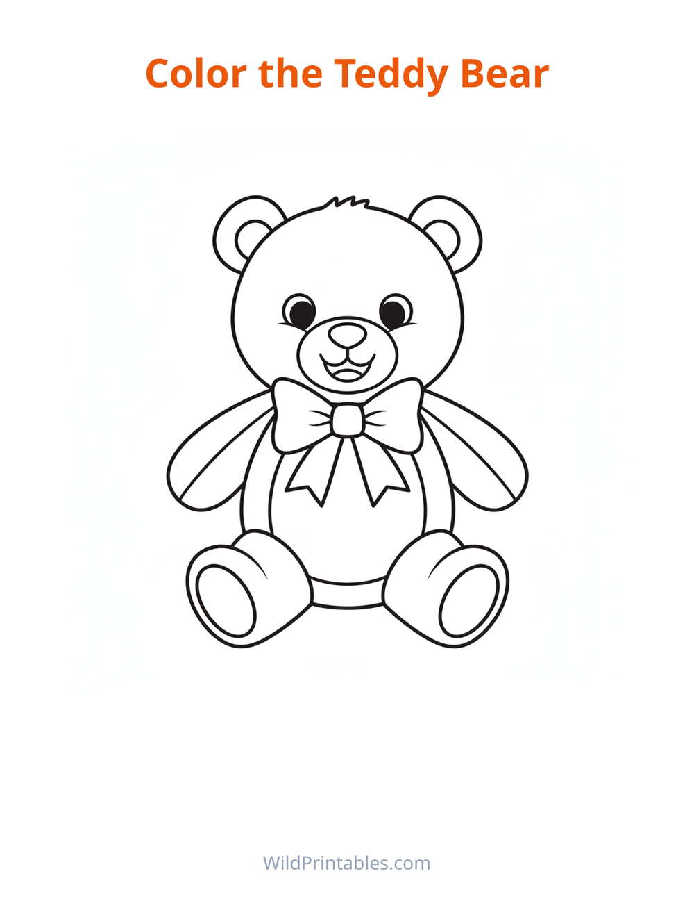 Teddy Bear Coloring Page — free printable coloring for kids