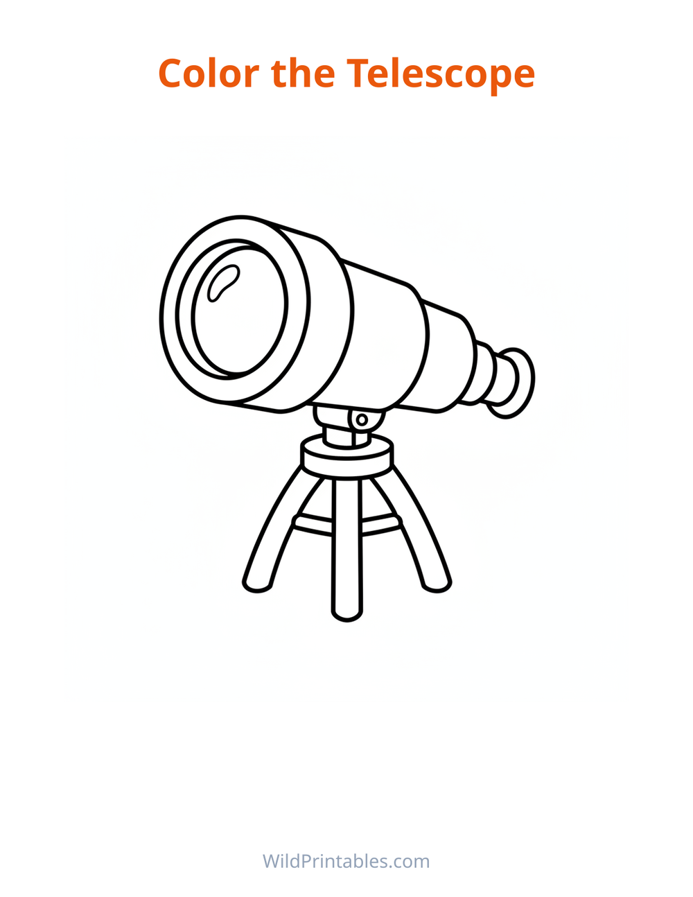 Telescope Coloring Page — free printable coloring for kids