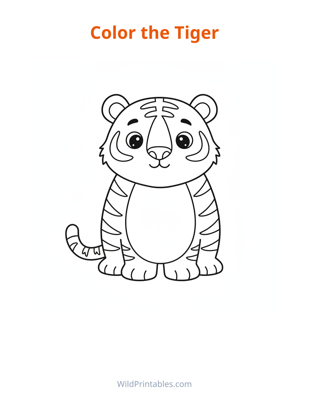 Tiger Coloring Page — free printable coloring for kids