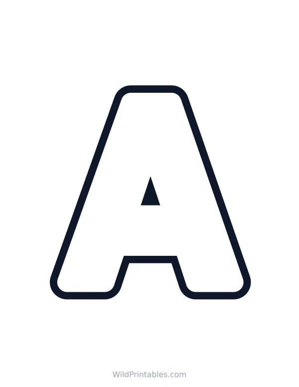 A full-page bubble letter A to color or cut out